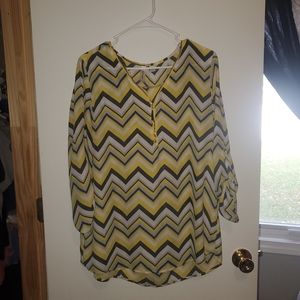 3/4 Sleeve Chevron Shirt